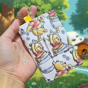 Handmade Winnie The Pooh Fabric Card Wallet with Keyring
